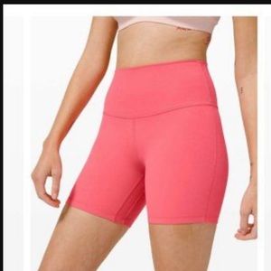 LULULEMON biker shorts 4 inches pink. Size 6